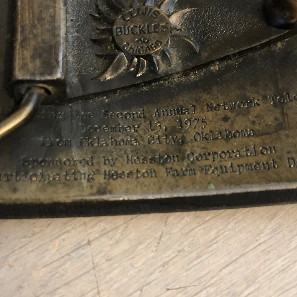 Vintage 1975 Hesston National Finals Rodeo American Cowboy Belt Buckle